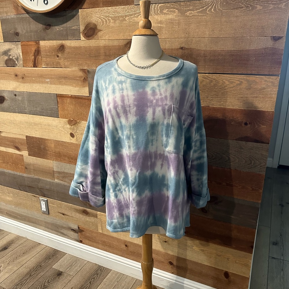 Fantastic Fawn Tie-Dye Sweatshirt - Blue and Purple